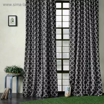 Комплект штор «Тристан», размер 170 х 270 см - 2 шт, чёрный