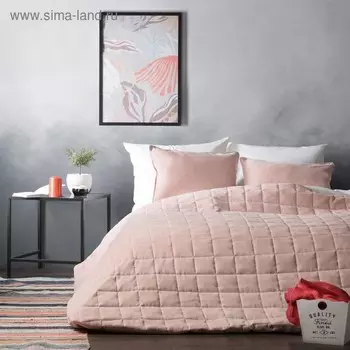 Комплект «Софт»: покрывало 160 х 220 см, наволочка 40 х 40 см - 2 шт, цвет светло - розовый