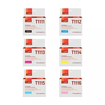 Комплект струйных картриджей EasyPrint IE-T1117_SET (T0817) для Epson, цвет черный, голубой 105358