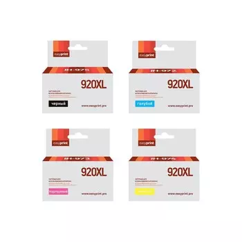 Комплект струйных картриджей EasyPrint IH-920XL_SET (920XL) для HP, цвет черный,голубой,пур 105358
