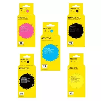 Комплект струйных картриджей T2 IC-CCLI-481XXL (CLI-481BK XXL/CLI 481BK/481BK/481) для прин 105360
