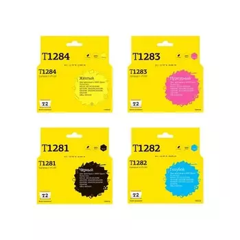 Комплект струйных картриджей T2 IC-ET1285 (C13T12854010/T1281/T1282/T1283/T1284/Stylus S22/ 105360