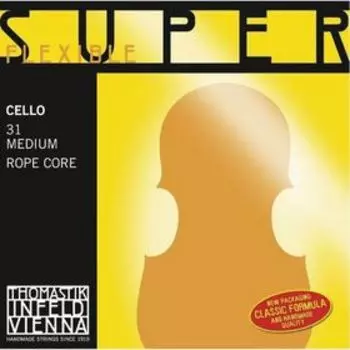 Комплект струн для виолончели Thomastik 31 Super Flexible размером 4/4, среднее натяжение