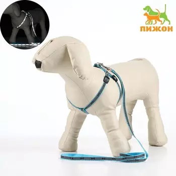 Комплект светоотражающий "Косточки", ширина 1 см, голубой