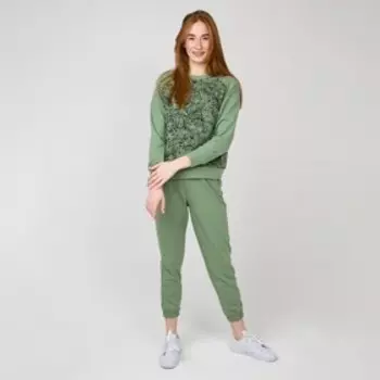 Комплект (свитшот,брюки) женский, цвет зелёный, размер 50
