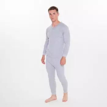 Комплект термо мужской (лонгслив, кальсоны), размер 50-52, серый меланж