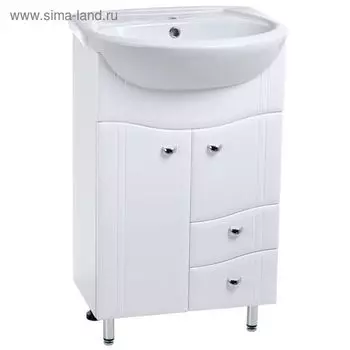 Комплект мебели: Тумба "Тура 55" + раковина "Исеть 55", 30,6 х 82 х 49,5 см