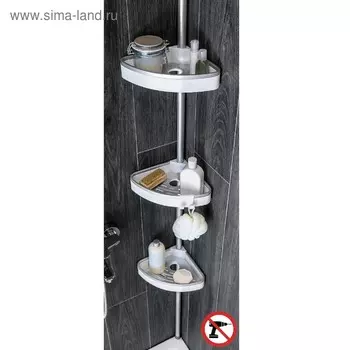 Комплект угловых полок, ABS-пластик, отверстия для слива воды, держатель шампуня