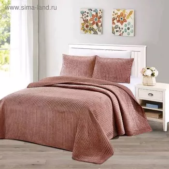 Комплект «Вельмонт»: покрывало 230 × 250 см, наволочки 50 × 70 см - 2 шт, пепельная роза