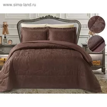 Комплект «Вермонт»: покрывало 220 240 см, наволочки 50 70 см - 2 шт, коричневый