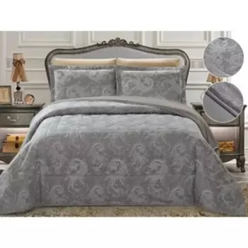 Комплект «Вермонт»: покрывало 220 × 240 см, наволочки 50 × 70 см - 2 шт, серый