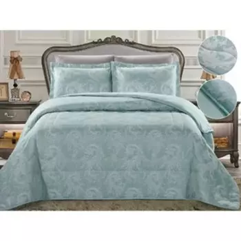 Комплект «Вермонт»: покрывало 240 × 260 см, наволочки 50 × 70 см - 2 шт, голубой