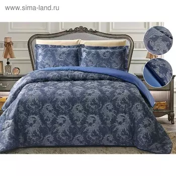 Комплект «Вермонт»: покрывало 240 260 см, наволочки 50 70 см - 2 шт, синий