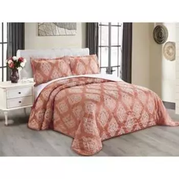 Комплект Versailles: покрывало 240 260 см, наволочки 50 70 см - 2 шт, светло - терракотовый