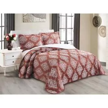 Комплект Versailles: покрывало 240 × 260 см, наволочки 50 × 70 см - 2 шт, терракотовый