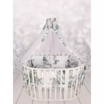 Комплект в кроватку Exclusive soft collection, 18 предметов, принт папоротники