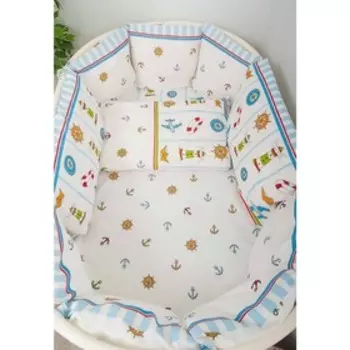 Комплект в кроватку «Маяк», 6 предметов, голубой