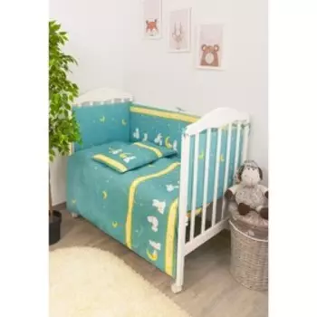 Комплект в кроватку «Мечтатели», 6 предметов, бирюзовый