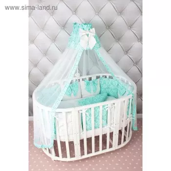 Комплект в кроватку Premium Элит, 18 предметов, бязь, мятный
