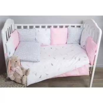 Комплект в кроватку «Стрекоза - Егоза», 6 предметов, розовый