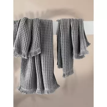 Комплект вафельных полотенец Gofre, размер 50x90 см, 70x140 см, цвет тёмно-серый
