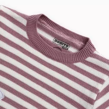 Комплект вязаный детский (джемпер, брюки), цвет лиловый, рост 74