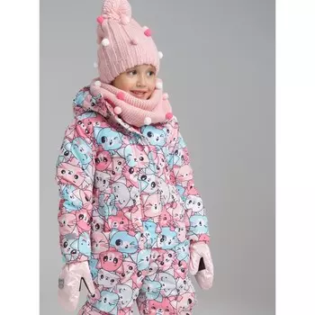 Комплект вязаный для девочки: шапка и снуд, размер 50
