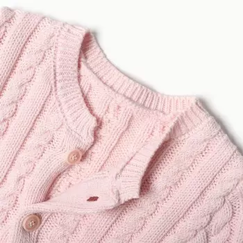 Комплект вязаный (джемпер, брюки, шапочка), цвет розовый, рост 74 см