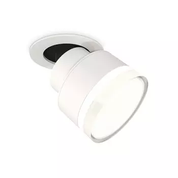 Комплект встраиваемого поворотного светильника с акрилом Ambrella light, Techno, XM8101528, GX53, цвет белый песок, белый матовый, прозрачный