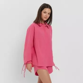 Костюм женский (рубашка, шорты) MINAKU: Casual Collection цвет розовый, размер 46