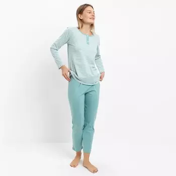 Комплект женский домашний (джемпер/брюки), цвет оливковый, размер 54