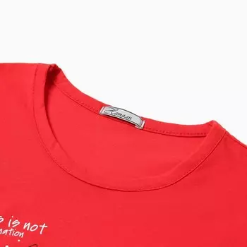 Комплект женский домашний НГ (футболка/брюки), цвет красный, размер 50