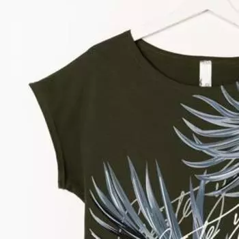 Комплект женский (футболка,бриджи) цвет хаки, размер 62