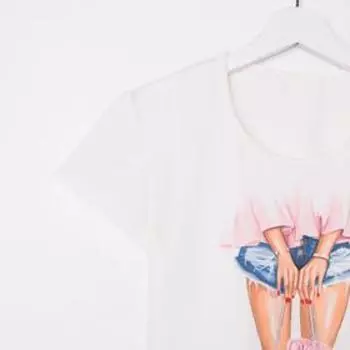 Комплект женский (футболка, шорты) цвет светло-розовый, размер 52