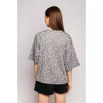 Комплект женский: футболка, шорты, размер 50, цвет тёмно-серый