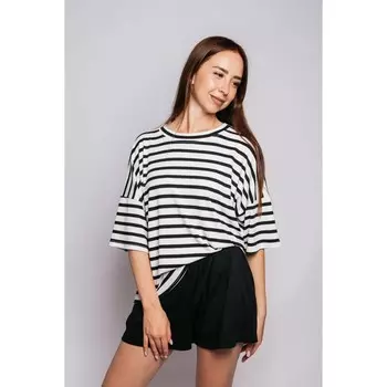 Комплект женский: футболка, шорты, размер 50, цвет белый