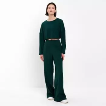 Комплект женский (лонгслив, брюки) MINAKU: Casual Collection цвет зеленый, р-р 42