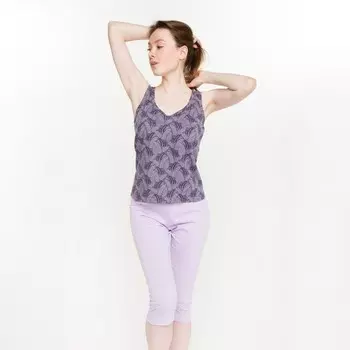 Комплект женский (майка, бриджи), цвет сиреневый, размер 50