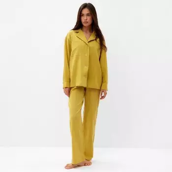 Пижама женская (рубашка, брюки) KAFTAN Basic, размер 40-42, охра