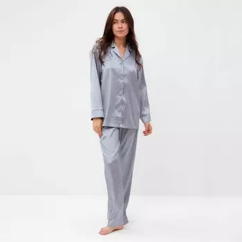 Пижама женская (рубашка, брюки) KAFTAN «Леопард», голубая, размер 40-42