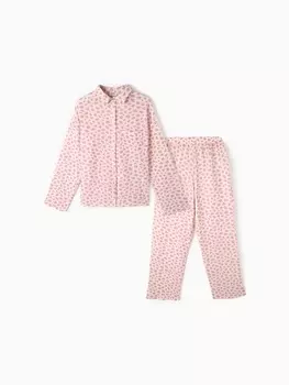 Пижама женская (рубашка, брюки) KAFTAN "Муслин: pink leopard", размер 48-50