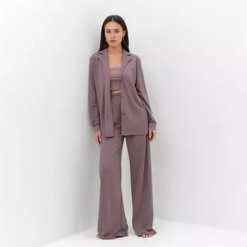 Костюм женский (рубашка, брюки, топ) KAFTAN Base, размер 50, кофейный