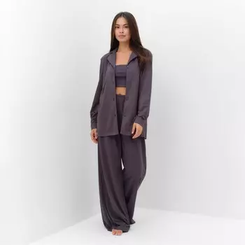 Костюм женский (рубашка, брюки, топ) KAFTAN Base, размер 50, графит