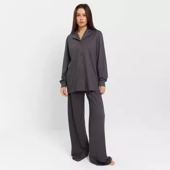 Костюм женский (рубашка, брюки, топ) KAFTAN Base, размер 46, графит