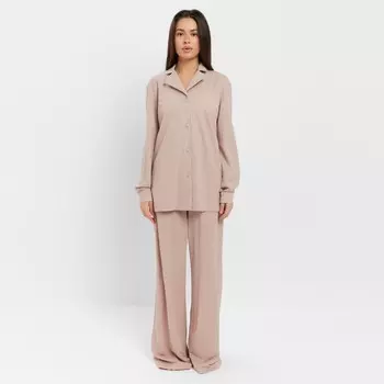 Костюм женский (рубашка, брюки, топ) KAFTAN Base, размер 50, пудровый