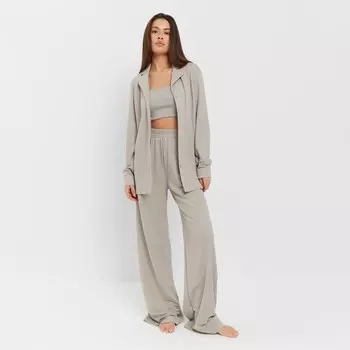 Костюм женский (рубашка, брюки, топ) KAFTAN Base, размер 42, серый