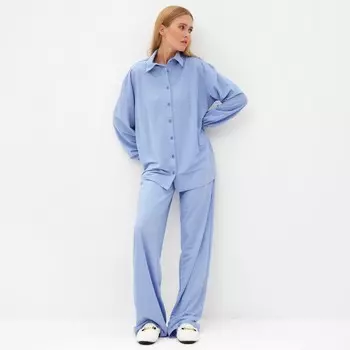 Костюм женский (рубашка, брюки) MINAKU: Home Collection, размер 44, голубой