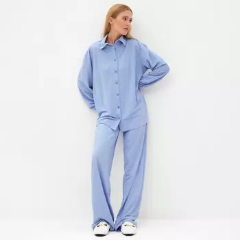 Костюм женский (рубашка, брюки) MINAKU: Home Collection, размер 54, голубой