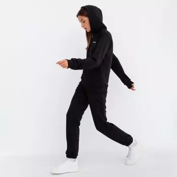 Комплект женский (толстовка/брюки), цвет чёрный, размер 48
