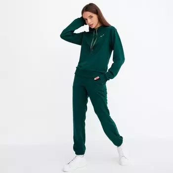 Комплект женский (толстовка/брюки), цвет изумрудный, размер 42